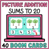 Addition with Pictures to 20 Boom Cards - Simple Picture Addition Kindergarten
