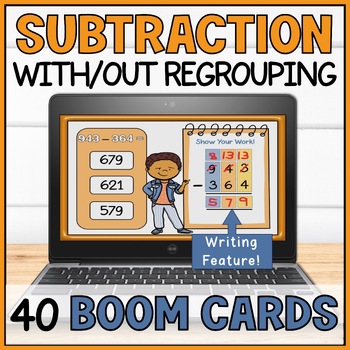 3 Digit Subtraction With Regrouping & Without Regrouping Boom Cards