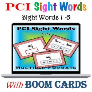 PCI Sight Words - Multiple Formats on BOOM CARDS