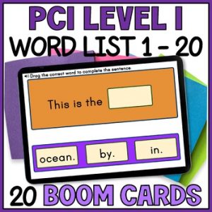 PCI Level 1 Sight Words 1 to 20 - Supplemental Reading Sentences Boom Cards