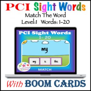 PCI Sight Words: Match (1 -20) BOOM Cards