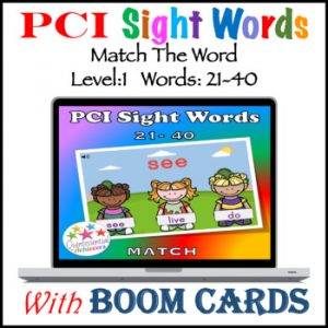 PCI Sight Words: Match (21 - 40) BOOM Cards