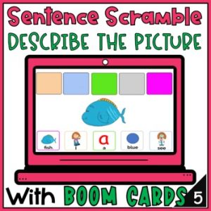 Sentence Scrambles Build A Sentence With Adjectives Visuals BOOM CARDS 5