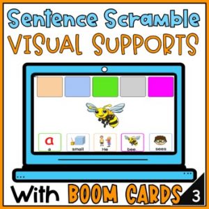 Sentence Building with Adjectives Boom Cards - Sentence Scrambled with Visuals 3