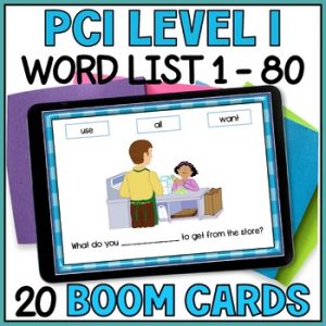 PCI Level 1 Sight Words 1 to 80 - Supplemental Reading Sentences Boom Cards