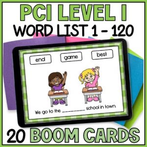 PCI Level 1 Reading Sentences Boom Cards - PCI Sight Words Practice 1 to 120