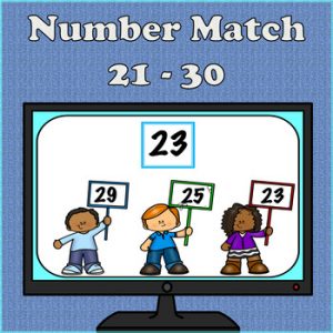 Matching Number to Number Boom Cards - Number Identification Recognition 21 - 30