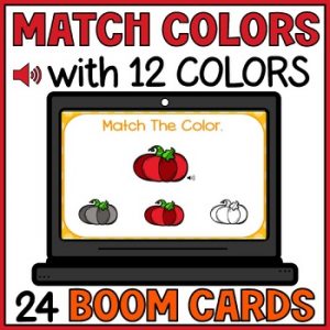 Fall Halloween Matching Colors Boom Cards - Identifying Colors with Audio