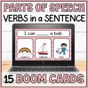 Using Verbs in Sentences Boom Cards with Visuals - Identify Action Words Grammar