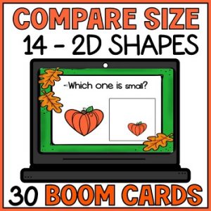 Fall Halloween Comparing Sizes 2D Shapes Boom Cards - Big and Small