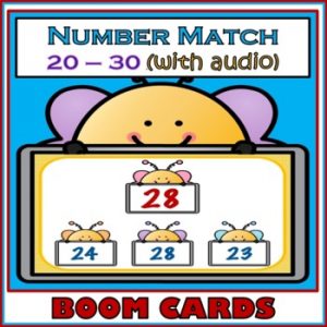 Number Recognition Matching Number to Number Boom Cards - Identifying Numbers