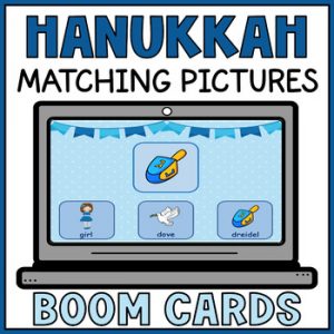 Hanukkah Symbols Pictures Matching Boom Cards - Special Education - Chanukah