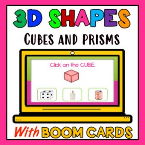 3D Shapes Cubes and Prisms Match to Real Life Objects BOOM CARDS