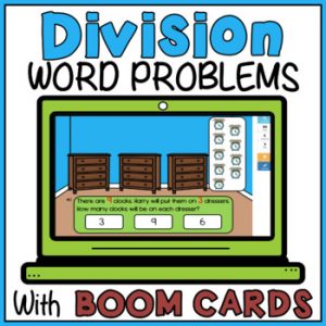 Division Word Problems Using Sharing Strategy Boom Cards - Divide Equal Groups