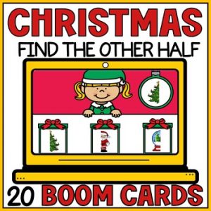 Christmas Matching Activity Boom Cards - Match Missing Shapes PreK Activity