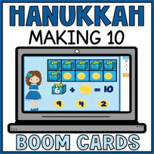Making 10 with Ten Frames Hanukkah Boom Cards - Addition Within 10