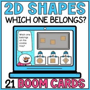 Winter Christmas 2D Shapes Kindergarten - Which One Belongs Boom Cards