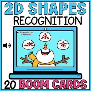 2D Shapes Recognition Kindergarten Boom Cards - Winter Christmas Activities