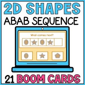 2D Shapes ABAB Pattern Sequencing Boom Cards - Kindergarten Christmas Winter