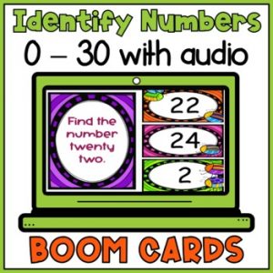 Identifying Numbers 0 to 30 Boom Cards - Receptive Number Identification