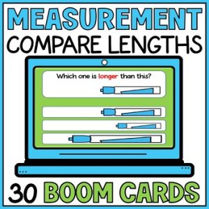 Comparing Lengths Longer Shorter Equal Boom Cards - Measurement - Kindergarten