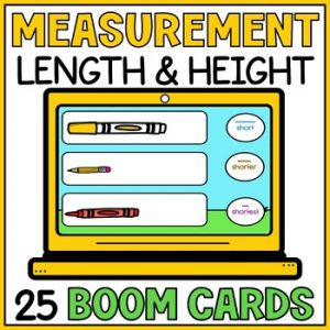 Compare and Order Length and Height Boom Cards - Measurement Kindergarten
