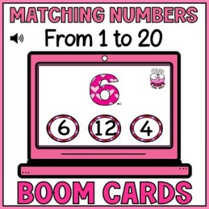 Valentines Day Math Boom Cards Number Recognition Matching Numbers SPED
