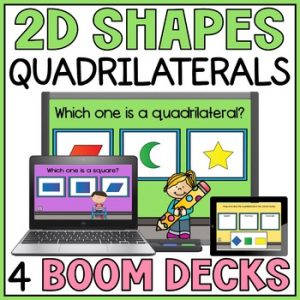 Quadrilaterals Identifying and Classifying Boom Cards Activity 3rd Grade Bundle