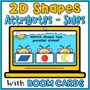 Parallel and Perpendicular Sides Boom Cards | 2D Shapes Attributes