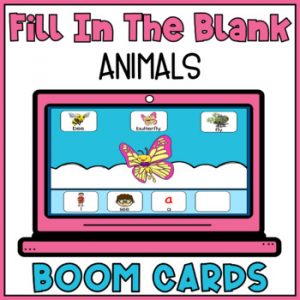 Fill In the Blank Sentence Building Boom Cards Animals Special Education