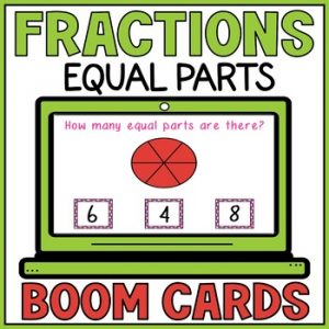 Equal Parts of a Whole Fraction Boom Cards - Partitioning Shapes in Fractions