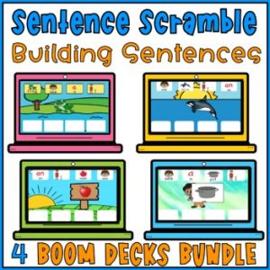Sentence Scramble Building Sentences Boom Cards Bundle Special Education