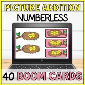 Numberless Simple Addition - Adding with Pictures to 10 Boom Cards Special Ed