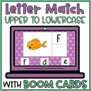 Uppercase to Lowercase Letter Match Beginning Sounds Digital BOOM CARDS