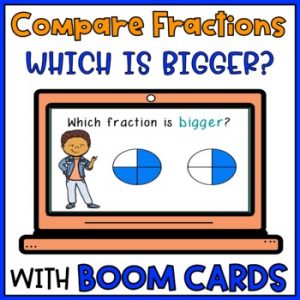Comparing Fractions Same Denominator Boom Cards - Bigger Fraction Models