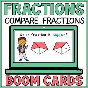 Comparing Fractions Like Denominators Boom Cards - Visual Fraction Models SPED