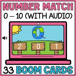 Earth Day Number to Number Matching 0 to 10 Boom Cards with Audio - Special Ed
