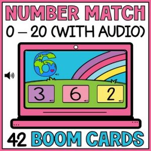 Earth Day Number to Number Matching 0 to 20 Boom Cards with Audio - Special Ed