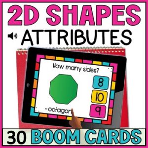2D Shapes Properties and Attributes - Counting Sides and Vertices Boom Cards