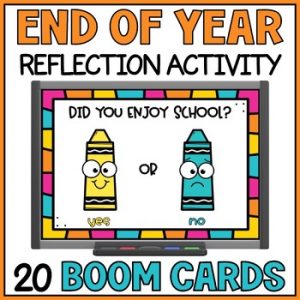 End of The School Year Reflections Boom Cards Last Days of School Memories Game