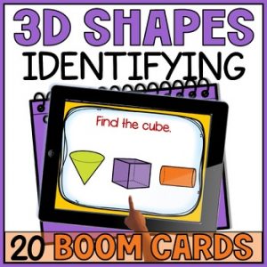 Identifying 3D Shapes And Real Life Objects - 3D Solids Geometry Boom Cards
