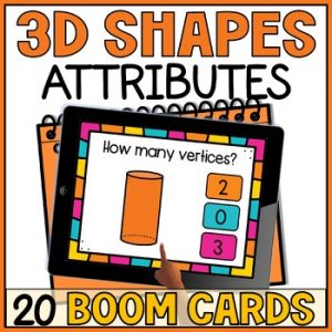 3D Shapes Attributes and Properties - Counting Sides and Vertices Boom Cards