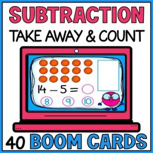 Simple Subtractions with Pictures Boom Cards - Take Way Math Kindergarten