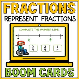 Representing Fractions on a Number Line - Represent Fractions Boom Cards