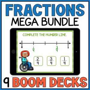 Fractions Identifying, Comparing, Adding Unit Boom Cards - 3rd Grade