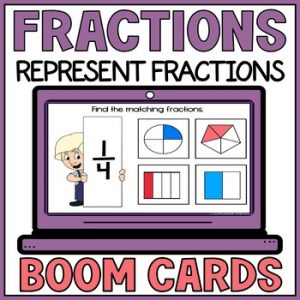 Identifying Fractions Boom Cards - Represent Fractions with Visual Models