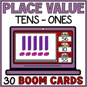 Place Value Tens & Ones Boom Cards - Represent Numbers with Base 10 Blocks