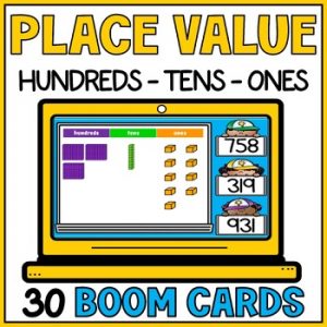 Place Value Hundreds Tens Ones Boom Cards - Represent 3-Digit Numbers  2nd Grade
