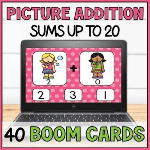 Addition with Pictures to 20 Boom Cards | Simple Picture Addition Kindergarten