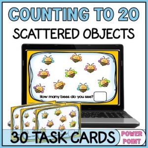 Counting Objects to 20 Task Cards Scattered Configuration - Differentiated